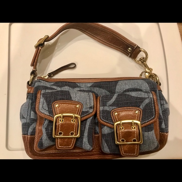Coach Handbags - Coach Denim and Leather Handbag